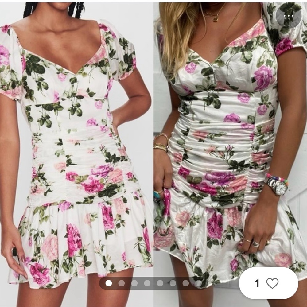 Loveshackfancy Ambrette silk floral mini dress size 4.